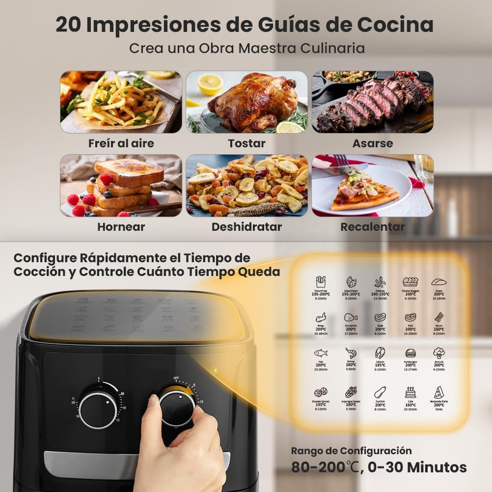 Air Fryer XXL 4.5L 1500W - Freidora Sin Aceite para 1-6 Personas 4 61OTNLiNJGL. AC SL1002
