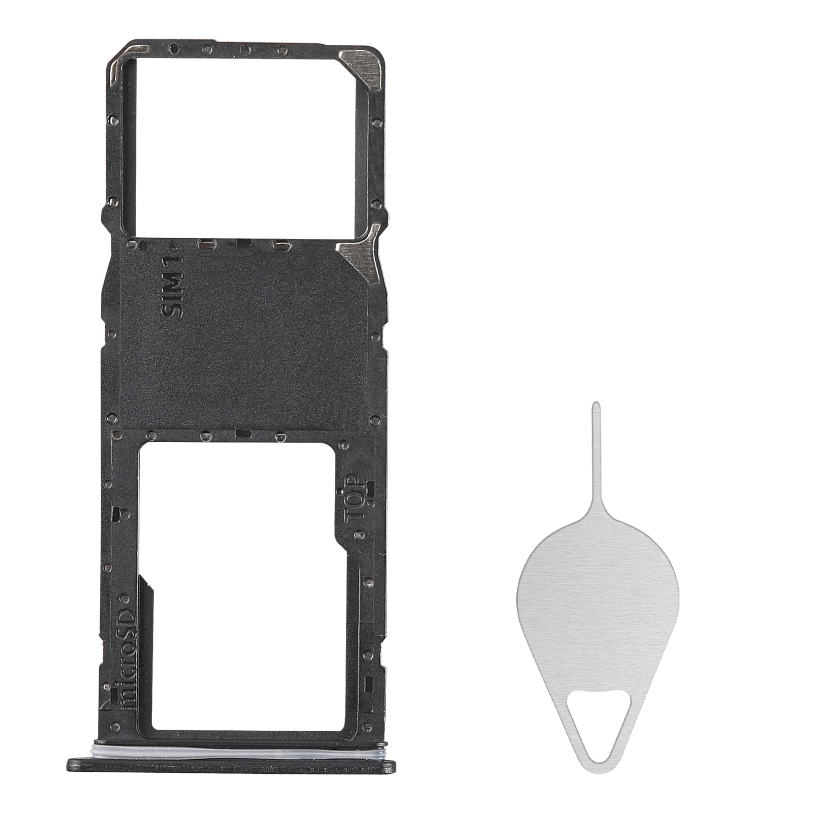 BESJMYT Sim Card Tray Replacement for Samsung Galaxy A03 Core (Single SIM Version) Black Card Tray Slot Holder Bracket Adapter with Needle Ejector for