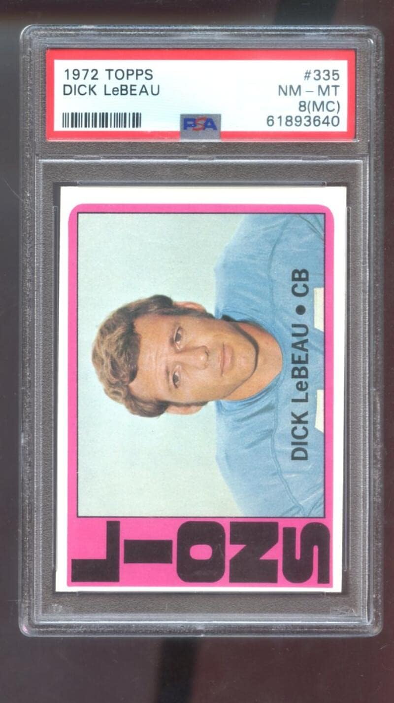 1972 Topps #335 Dick LeBeau PSA 8 (MC) Graded Football Card HIGH NUMBER NFL Detroit Lions