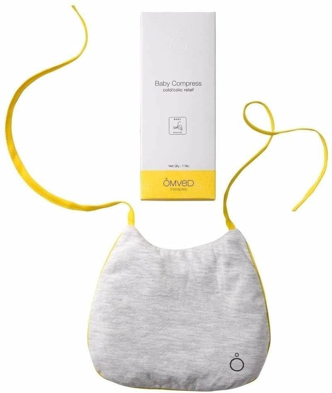 Omved Baby Bib Compress for Cold and Colic Relief, Light Grey