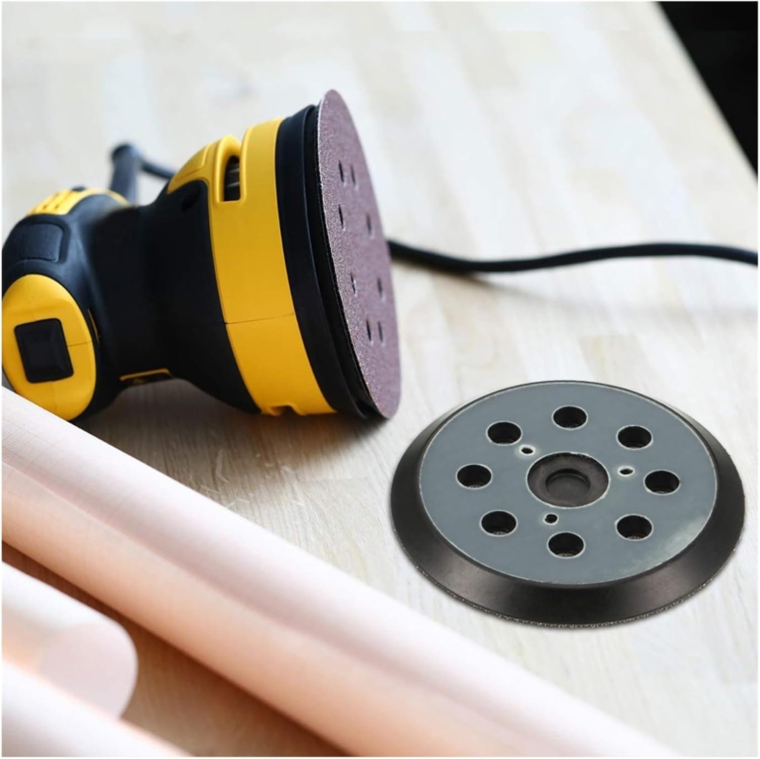 2/4Pcs 5 Inch 8 Hole Replacement Sander Pads 5" Hook and Loop Sanding Backing Plates