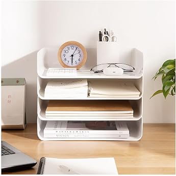 4-Tier Stackable A4 File Tray Letter Tray Organizer