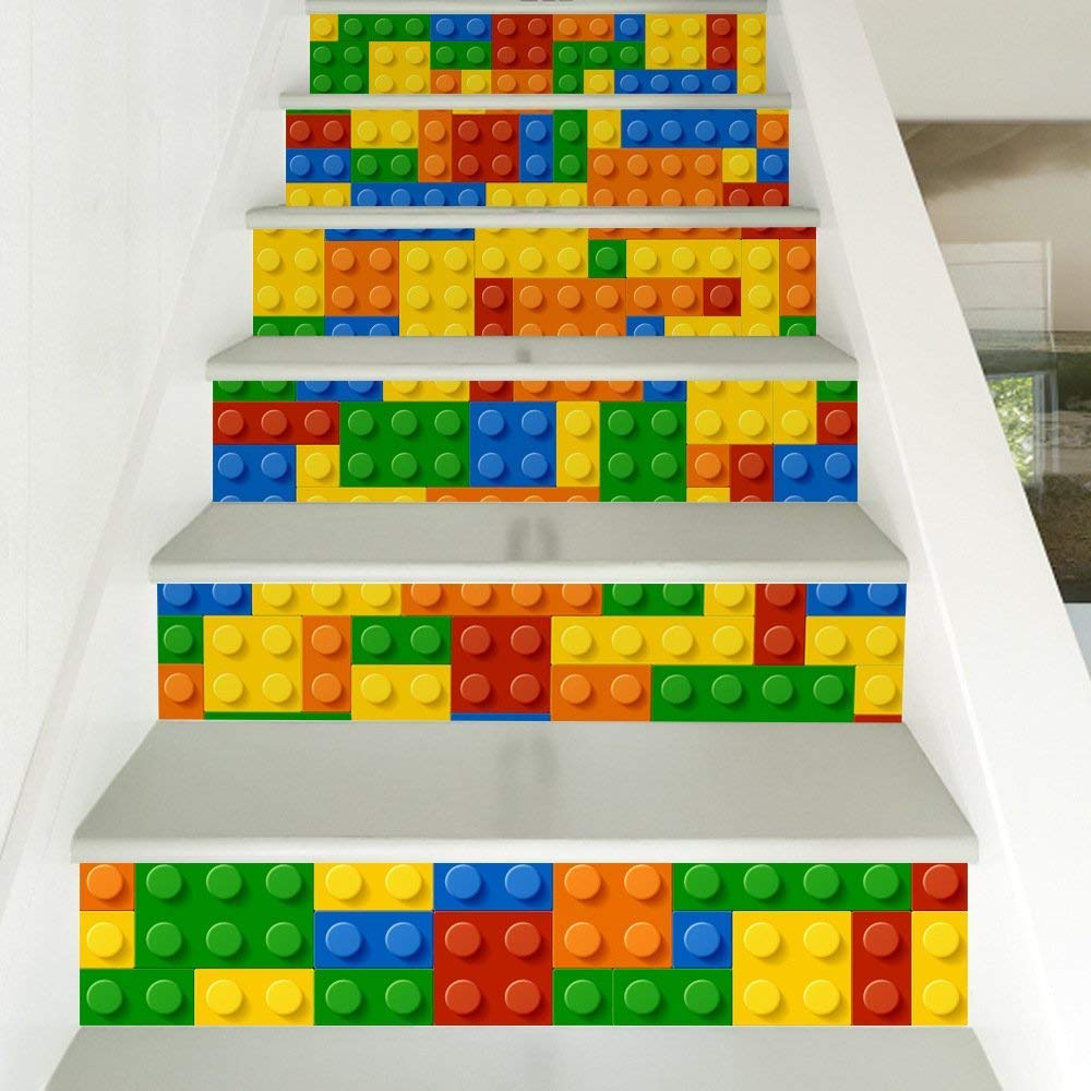 Pegatinas de escalera para habitación de niños GZZ en vinilo autoadhesivo de PVC