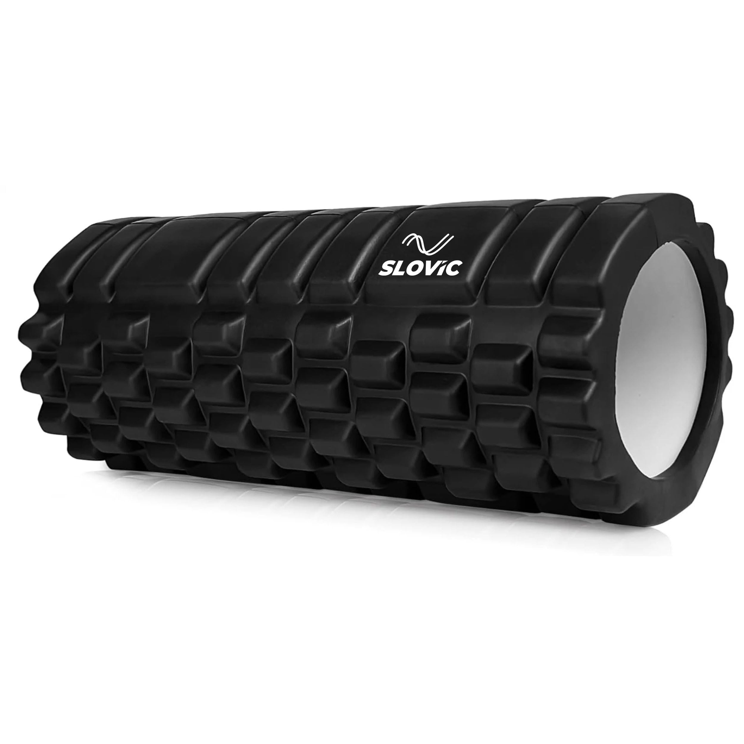 SLOVIC Foam Roller for Back Pain [33 CM] | Deep Tissue Massage and Body Pain High Density Foam Roller for Exercise in Gym, Home Back Roller for Muscle Recovery Massage Roller for Stretching | Black-image-1
