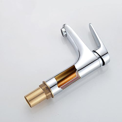 Miniatura 6 de Grifo de lavabo de latón cromado grifo mezclador de lavabo con una manija de un solo orificio grifo de fregadero de agua caliente y fría grifo de