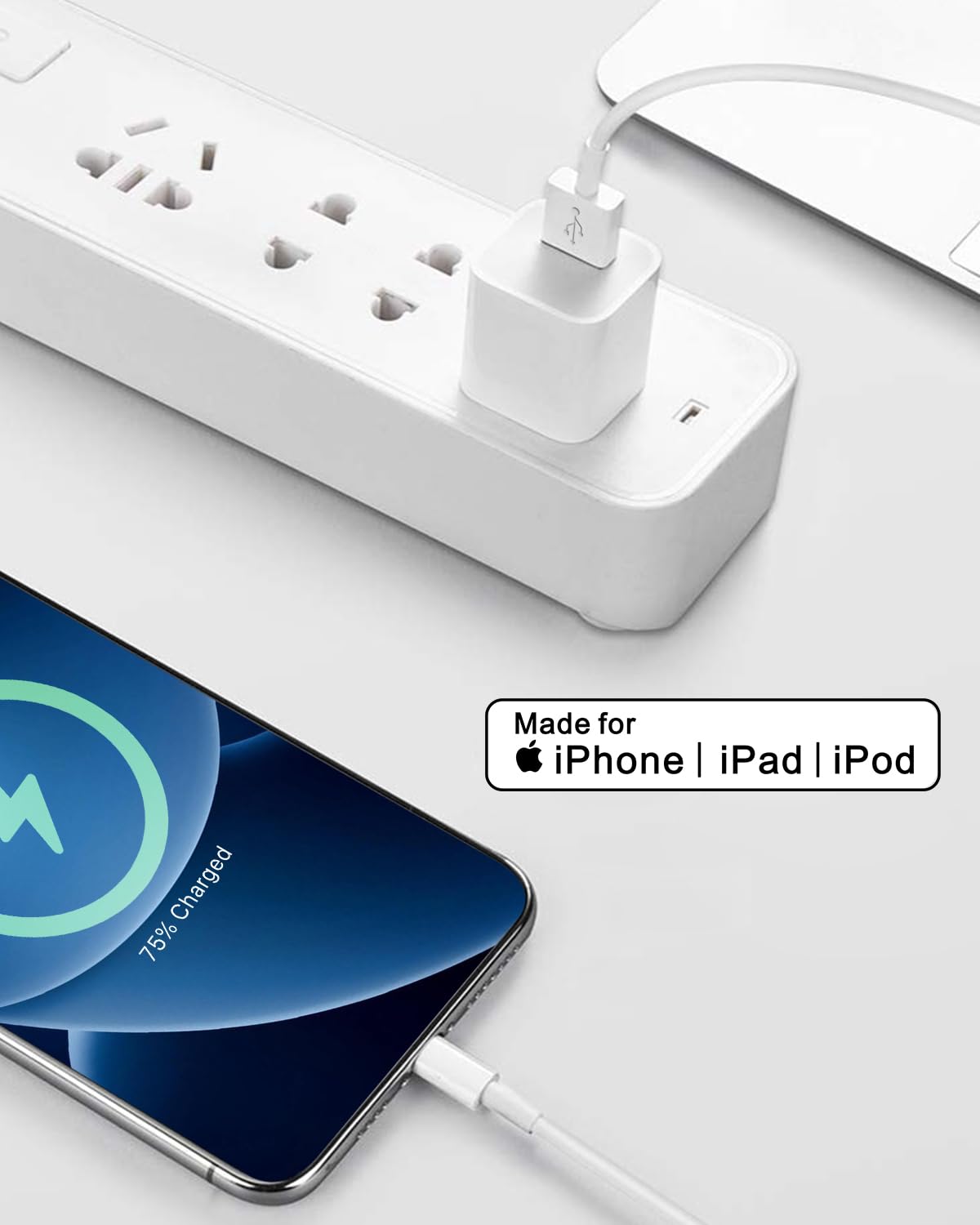 Cavo iPhone Originale A-pple 1M 3Pezzi [Certificato MFi], Lightning USB per Ricarica iPhone 14 13 12 11 Pro XS 8 7 iPad