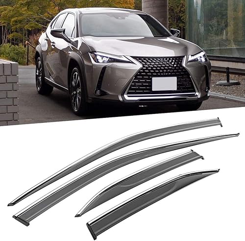 Miniatura 8 de Juego de 4 viseras de ventana de coche para UX200 UX250h 19-ON, deflectores de protección de lluvia y sol, ahumados