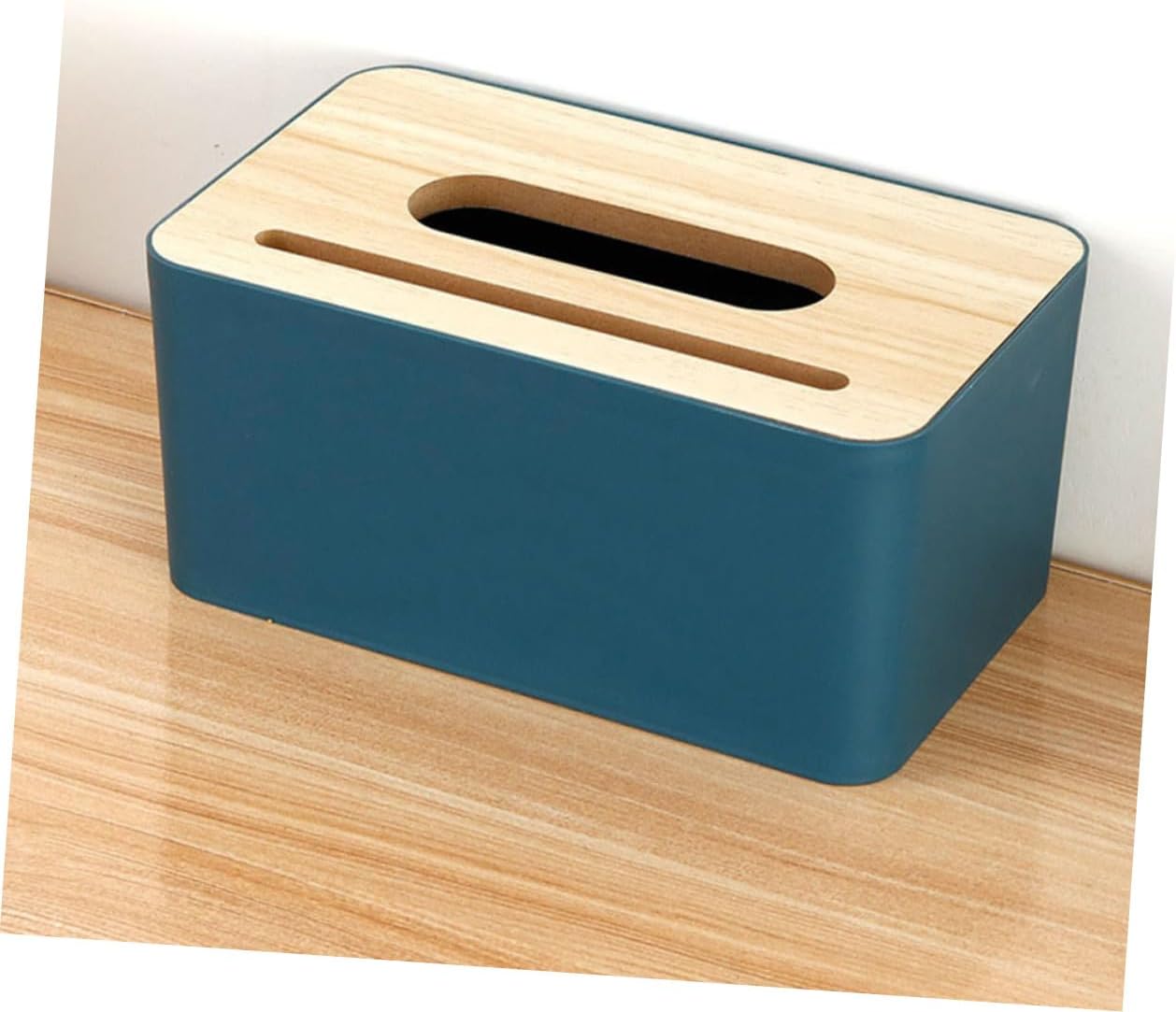 Desktop Napkin Box for Home and Office, Blue PET Tissue Container image 2