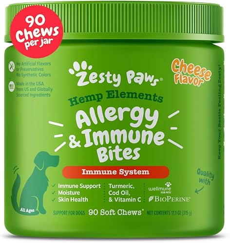 Miniatura 10 de Zesty Paws Allergy Immune Supplement for Dogs - with Omega 3 Wild Alaskan Salmon Fish Oil  EpiCor  Digestive Prebiotics  Probiotics - Anti Itch