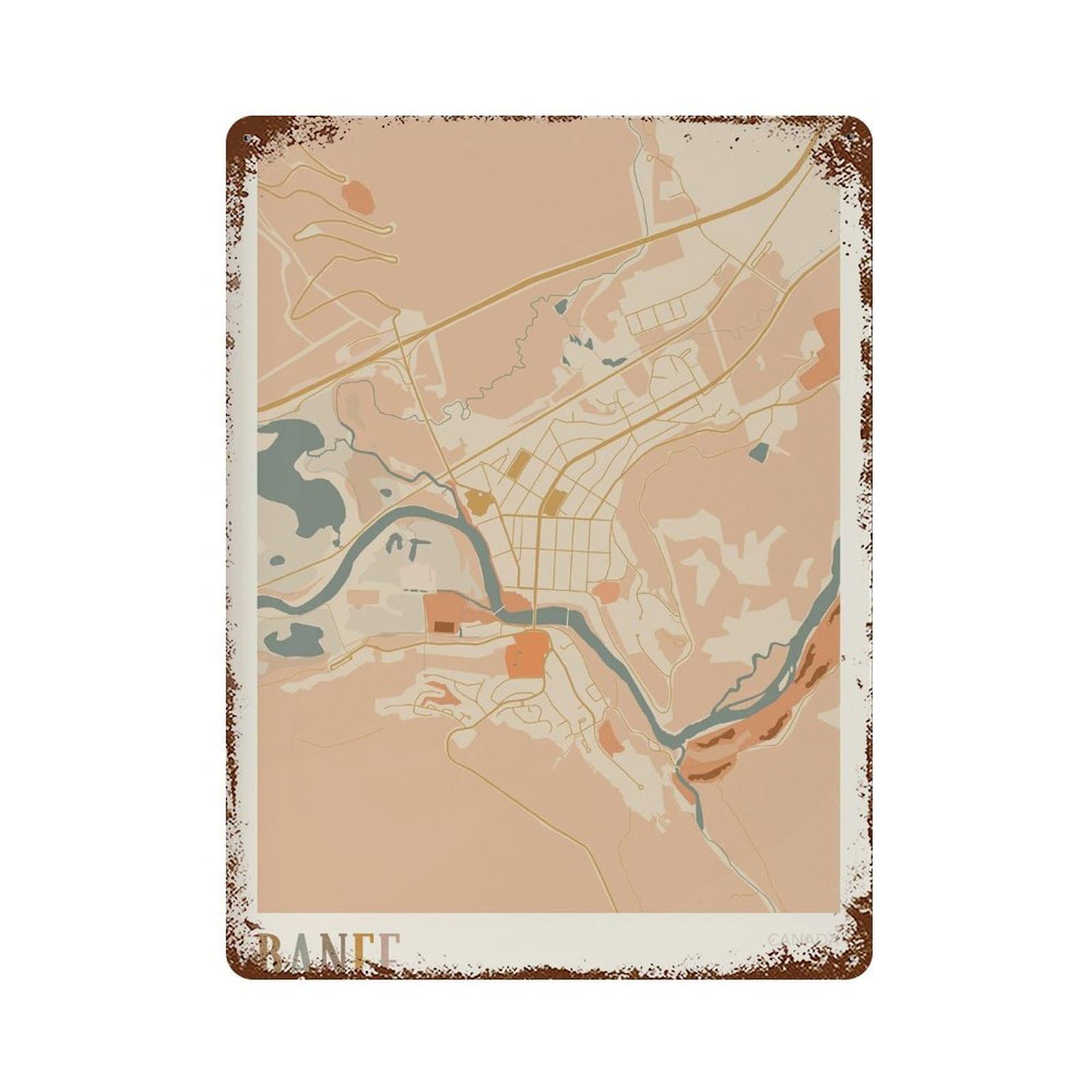 xiaoxiaoshen Banff Map Alberta Canada Boho (2) Wall Decor Art Metal Tin Poster Modern Home Decor Art Home Bar Shop Decorations Vintage Sign 40x30cm