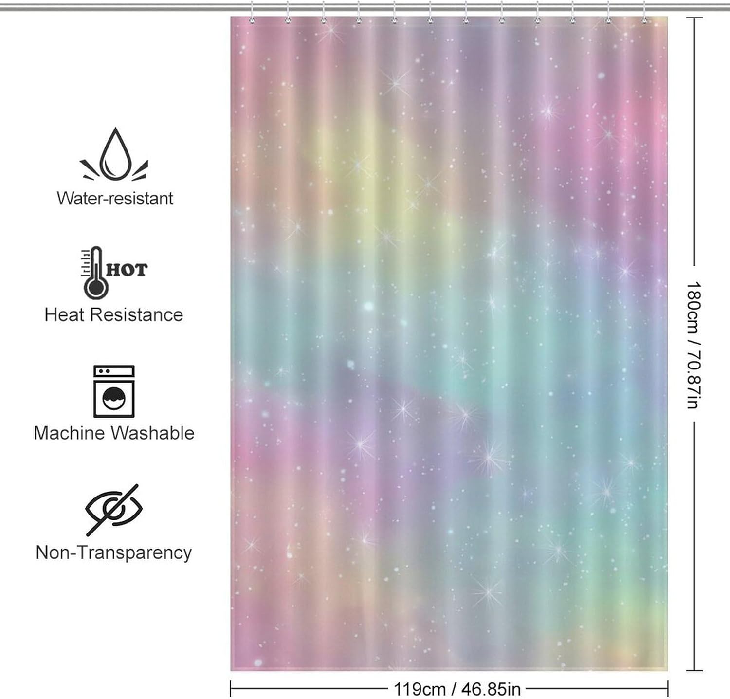 Tie Dye Gradient Trippy Shower Curtain 46.85x70.87Inch（119x180cm） Polyester Bath Curtain Shower Curtains Printed Decorative