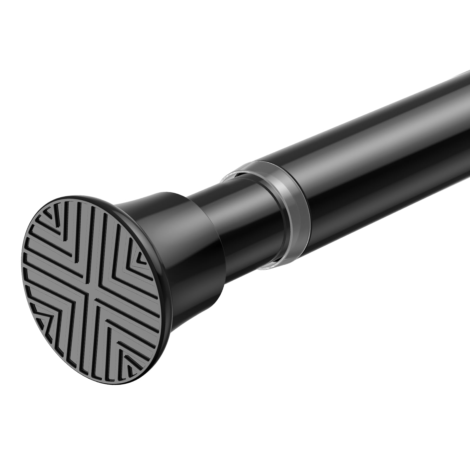 Black Tension Rods 23-48Inch Adjustable Curtain Rods No Drilling Spring Rods for Windows, Doorway, Closet