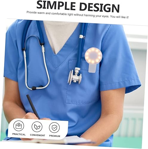 Miniatura 8 de Angoily 4 piezas de luz de belleza para teléfono móvil, mini monedero LED con clip de luz USB, clip de luz de luz portátil para insignia, batería de