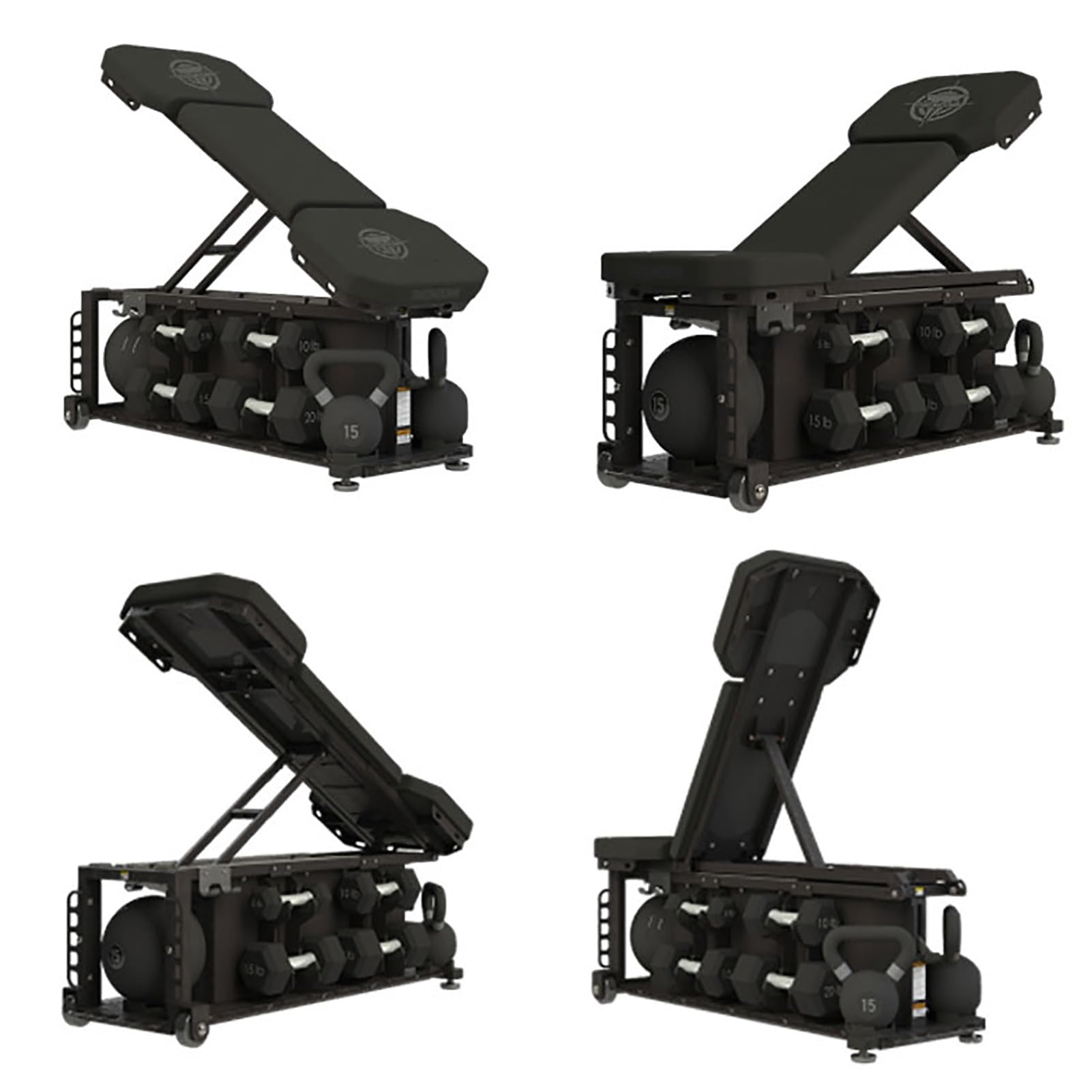 Weight Bench for Full All-in-One Body Workout, Hack Squat Machine with Linear Bearing Compatible for Home Gym