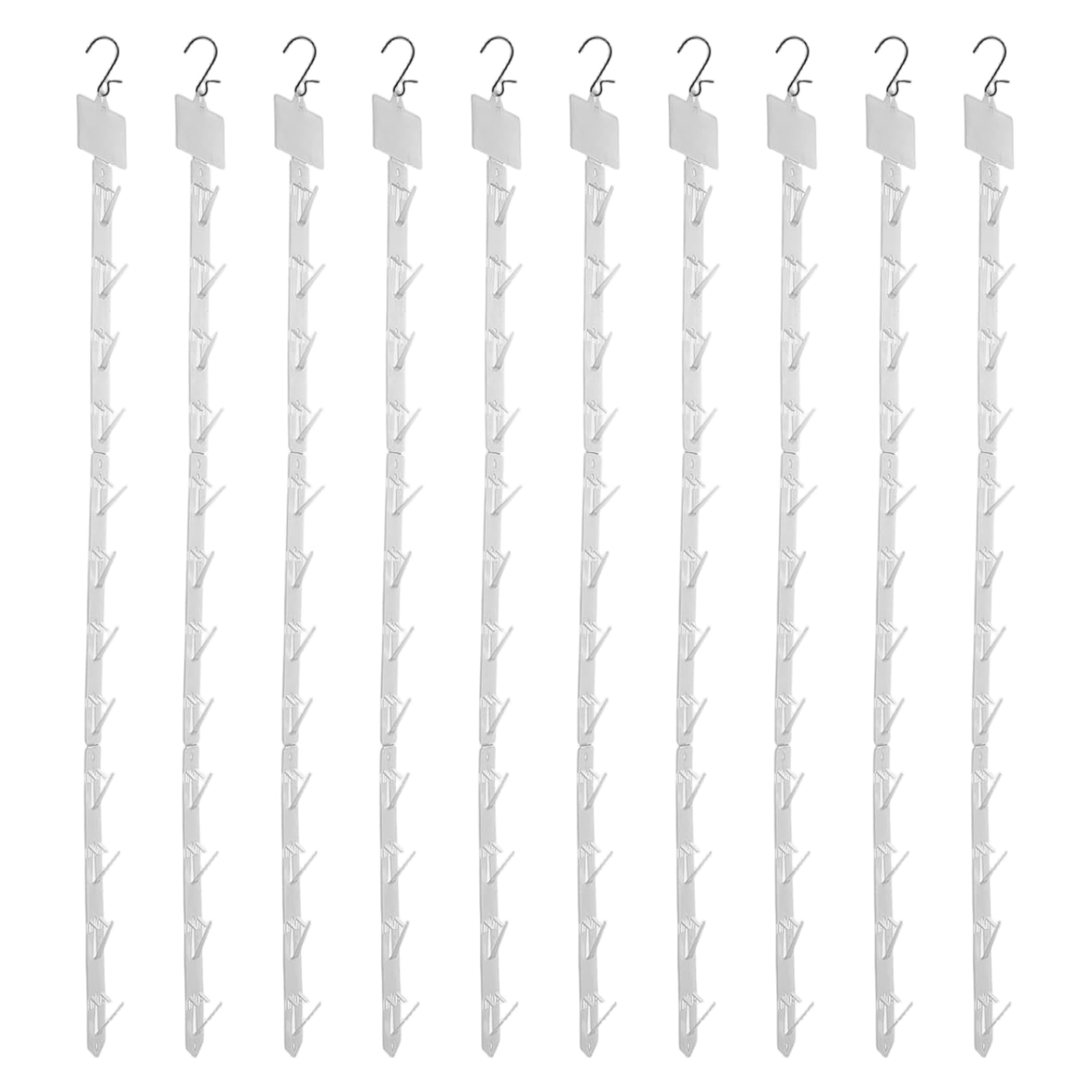Xoeryoy 10Pcs Snack Rack Multifunctional Clear PP 12 Stations Hanging Merchandise Display Strips for Retail Display