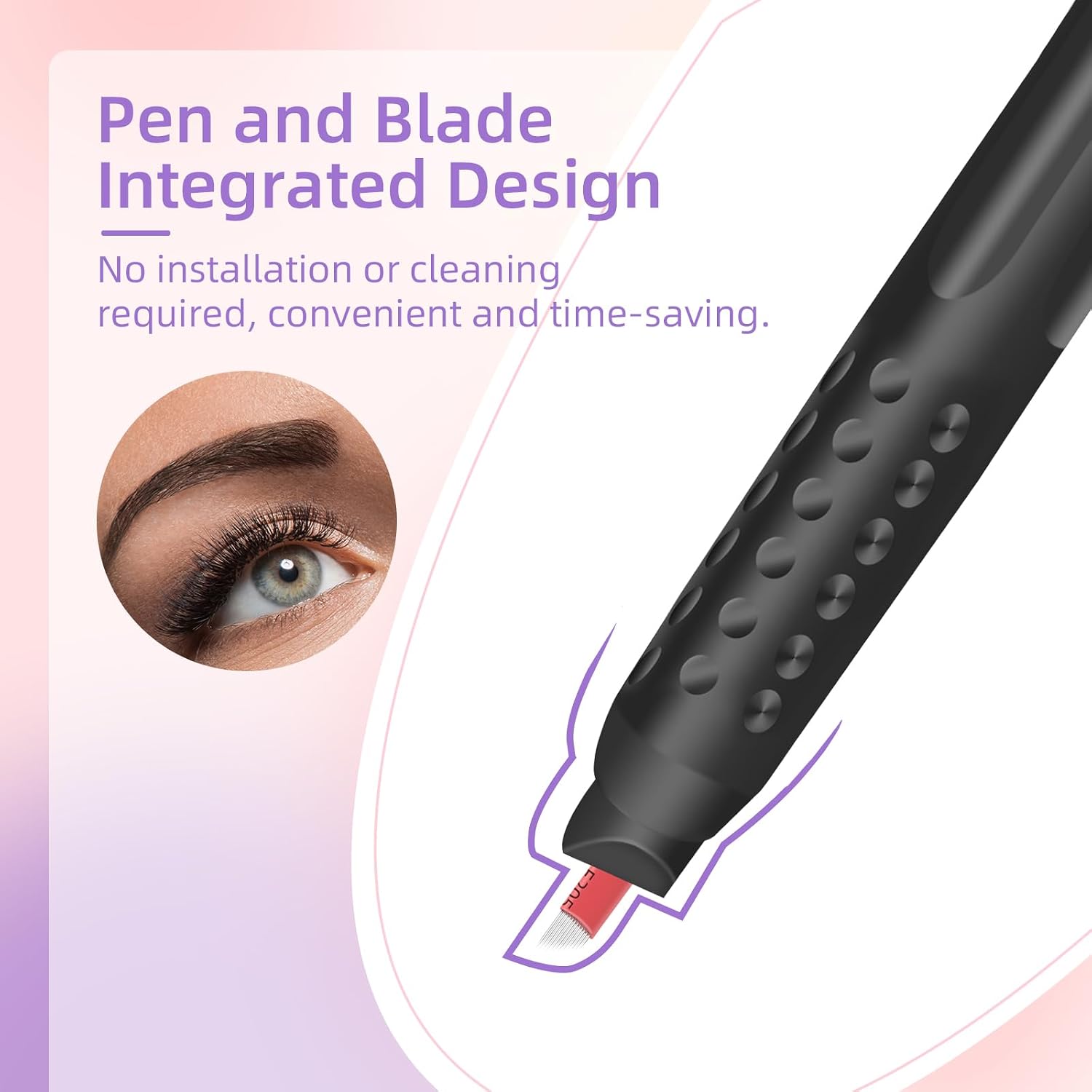 ATOMUS Disposable Microblading Pen, 10 Pack with Single Arch 12 Needles - Manual Eyebrow Tattoo Tool for Permanent Makeup