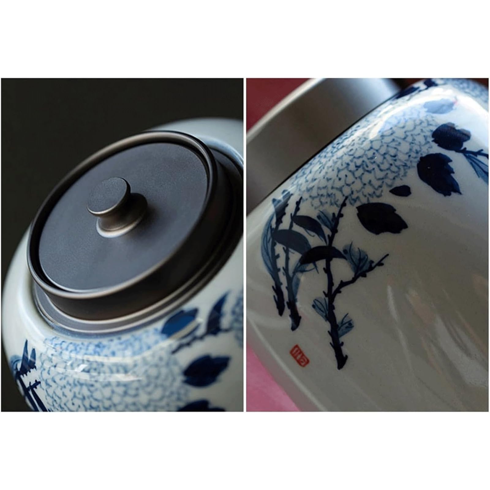 Barattolo per il tè in ceramica Barattolo con sigillo di marea Barattolo per la conservazione del tè con coperchio in alluminio Contenitori per la conservazione degli alimenti Set di contenitori