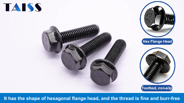 Image of Taiss 20PCS M8-1.25 x 35mm Metric Flange Hex Head Bolts,Hex Drive Screws 10.9 Black Zinc Plated Alloy Steel,m8x1.25 Bolt,Full Thread Hex Bolts