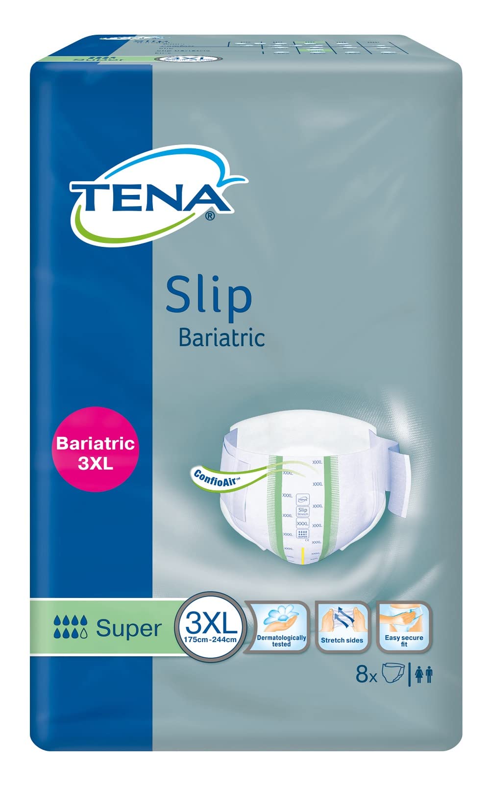 TENA Stretch Bariatrischer Slip, Größe 3XL, 8 Stück (4 Stück)