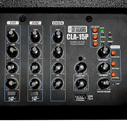 Professional DJ System - Mixtrack Pro FX DJ Controller - Serato DJ Lite Software - Column Speaker Array System, 2400 watts, 15\" Subwoofer