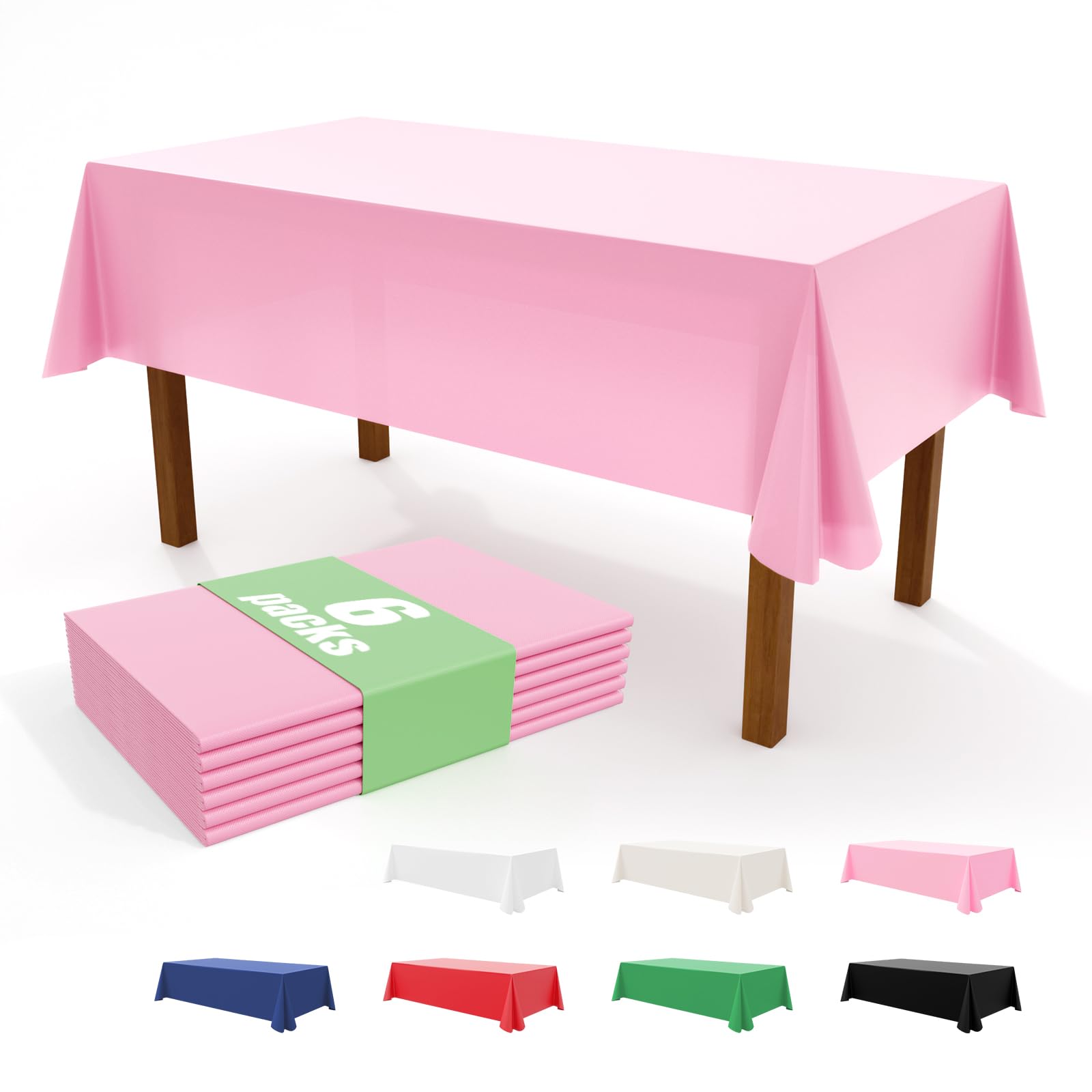 IVAPUPU 2 Pack Rectangle Tablecloths - 58x120 Inch, Waterproof & Wrinkle Resistant, For 6ft Tables