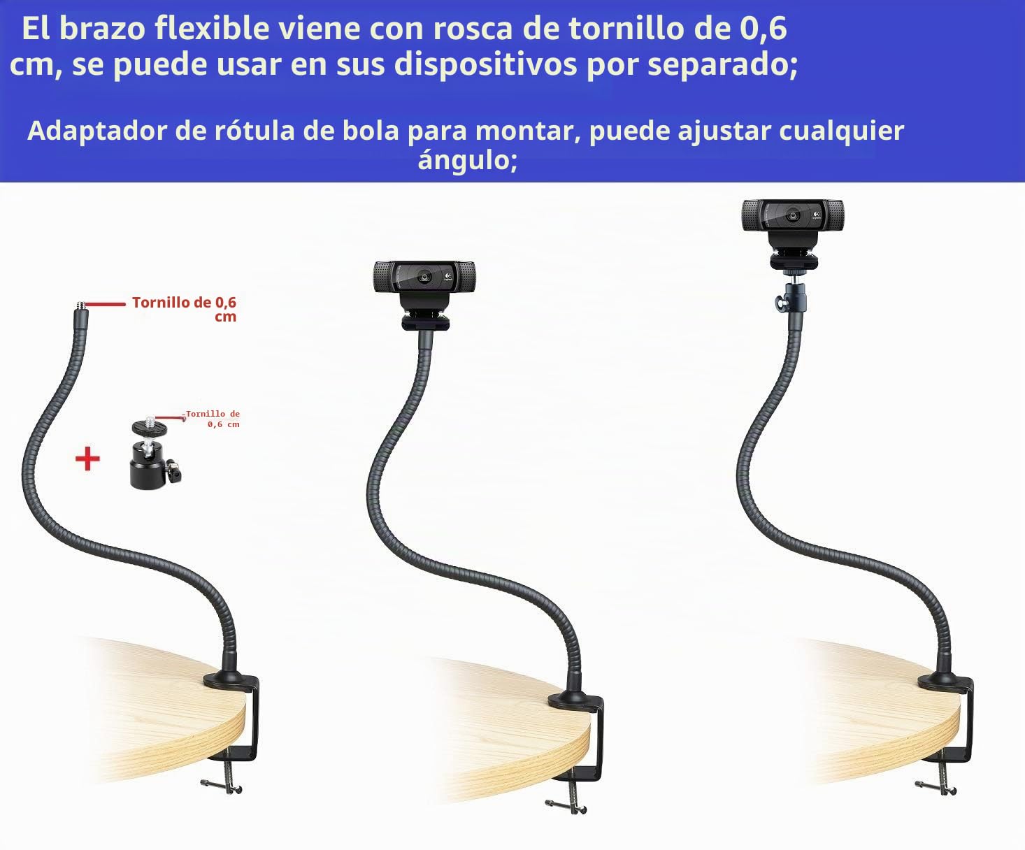 Soporte para cámara web compatible con cámaras web Razer Kiyo y Razer Kiyo Pro