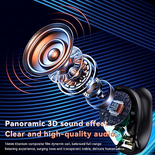 Wireless Earbuds Bluetooth V5.4 Clip-On Open Headphones with Charging Case Waterproof Earbuds Built in Mics Long Playtime High-Fidelity Stereo Earphone Noise Reduction Bluetooth Headsets for Sports by YLYHHFY - Image 2