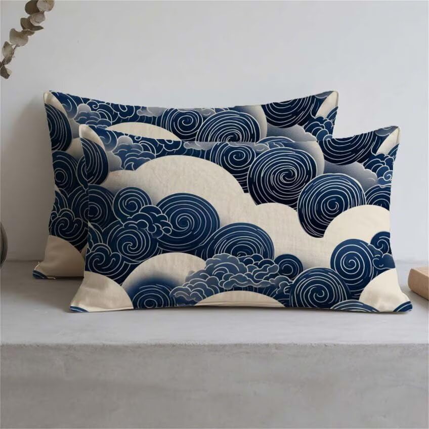Coussin extérieur imperméable bleu marine 60x90 résistant aux UV lot de 2