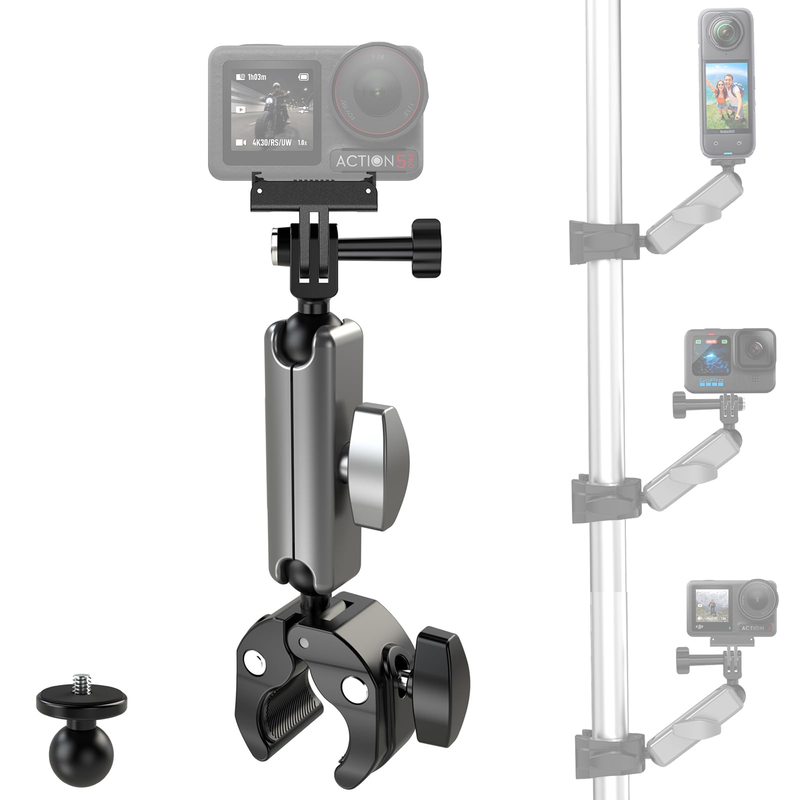 Amazon | DJI Osmo Action 5 Pro/4、Osmo 360 用 クランプ マウント