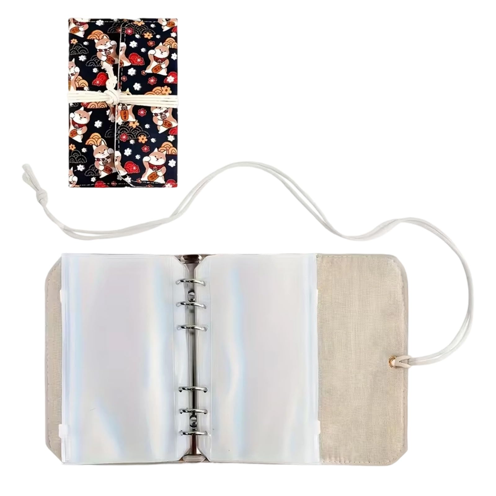 Maxtonser Circular Needle Organiser Bag with 12Pcs Removable Zippered PVC Binder Pocket Portable Knitting Needle Case For Sewing
