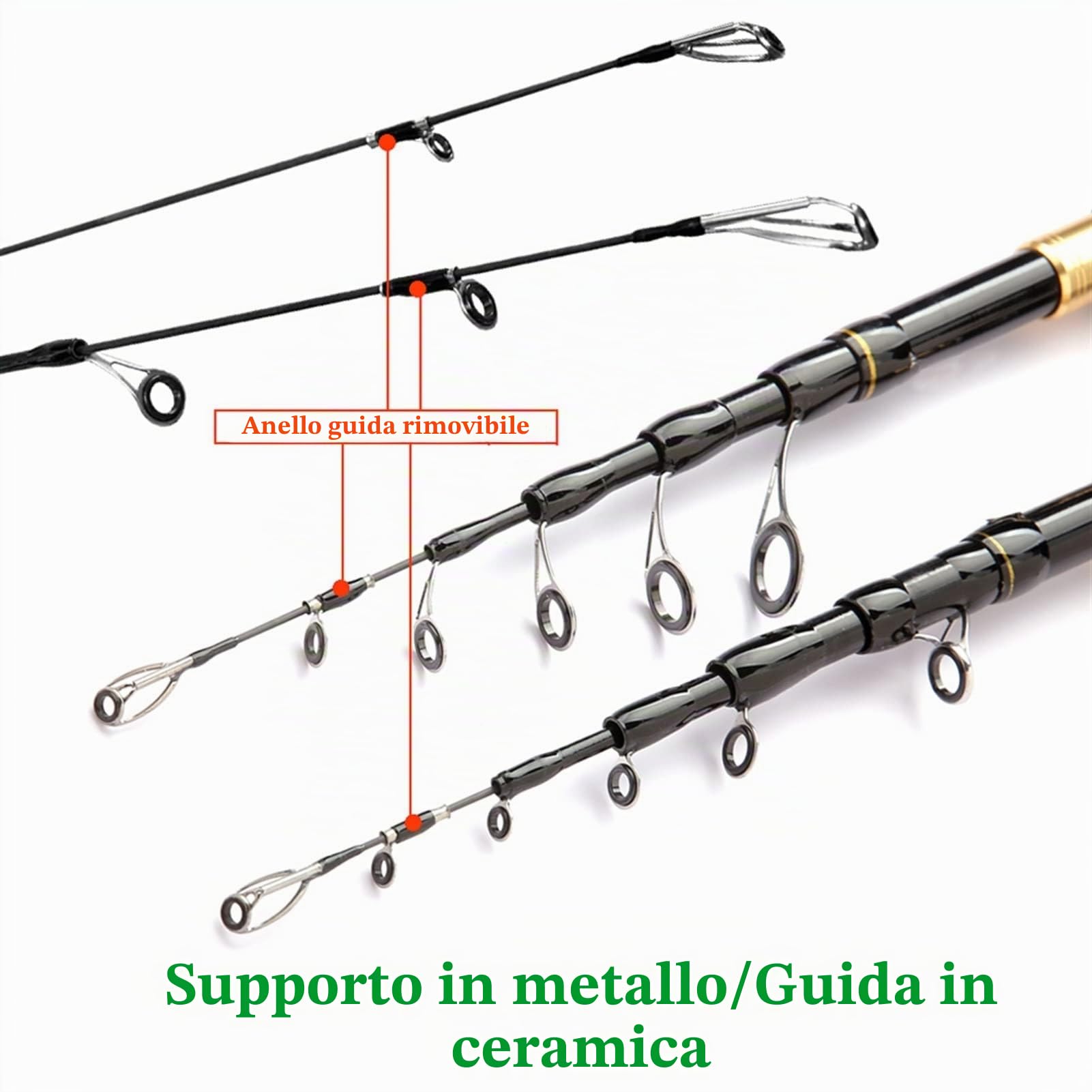 Set combinato di canna da pesca e mulinello in fibra di carbonio, canna da pesca portatile, con mulinello da baitcasting 17+1BB, canna da pesca e mulinello