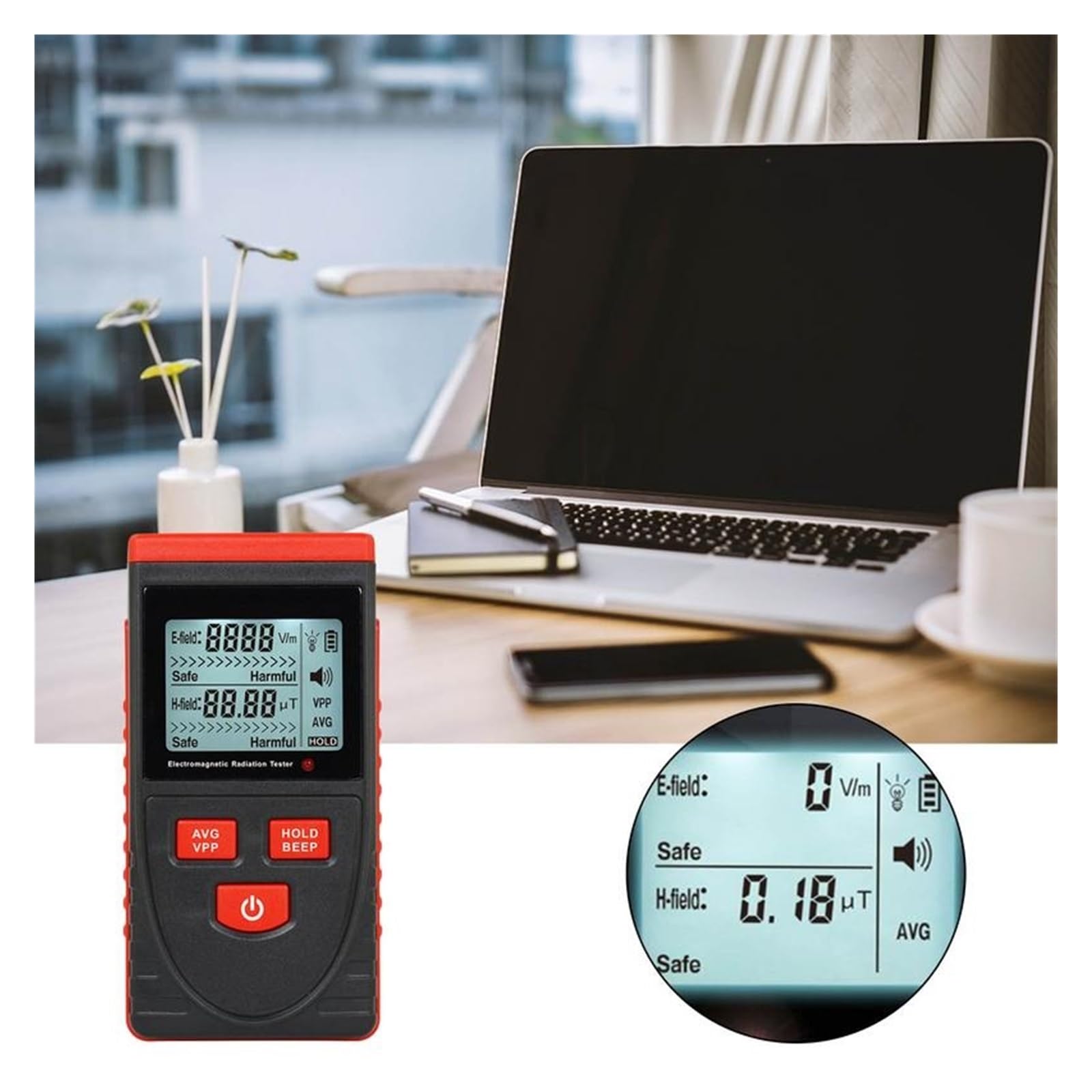 Misuratore EMF digitale Misuratore EMF portatile LCD Misuratore EMF digitale Attrezzatura for la caccia ai fantasmi Attrezzatura paranormale for l'emissione di campo magnetico elettrico per le ispezio