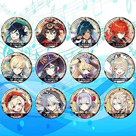 Amazon 原神 ホログラム 缶バッジ モンド城 全12種セット アイドル 芸能人グッズ 通販