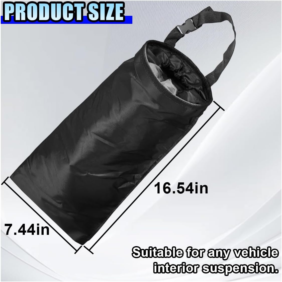 3PCS Hanging Car Garbage Bag for Back Seat - Universal Detachable Trash Bag Car Garbage Can with Elastic Opening, Washable Auto Trash Can Storage Bags for Outdoor Traveling & Home Use (3PCS)