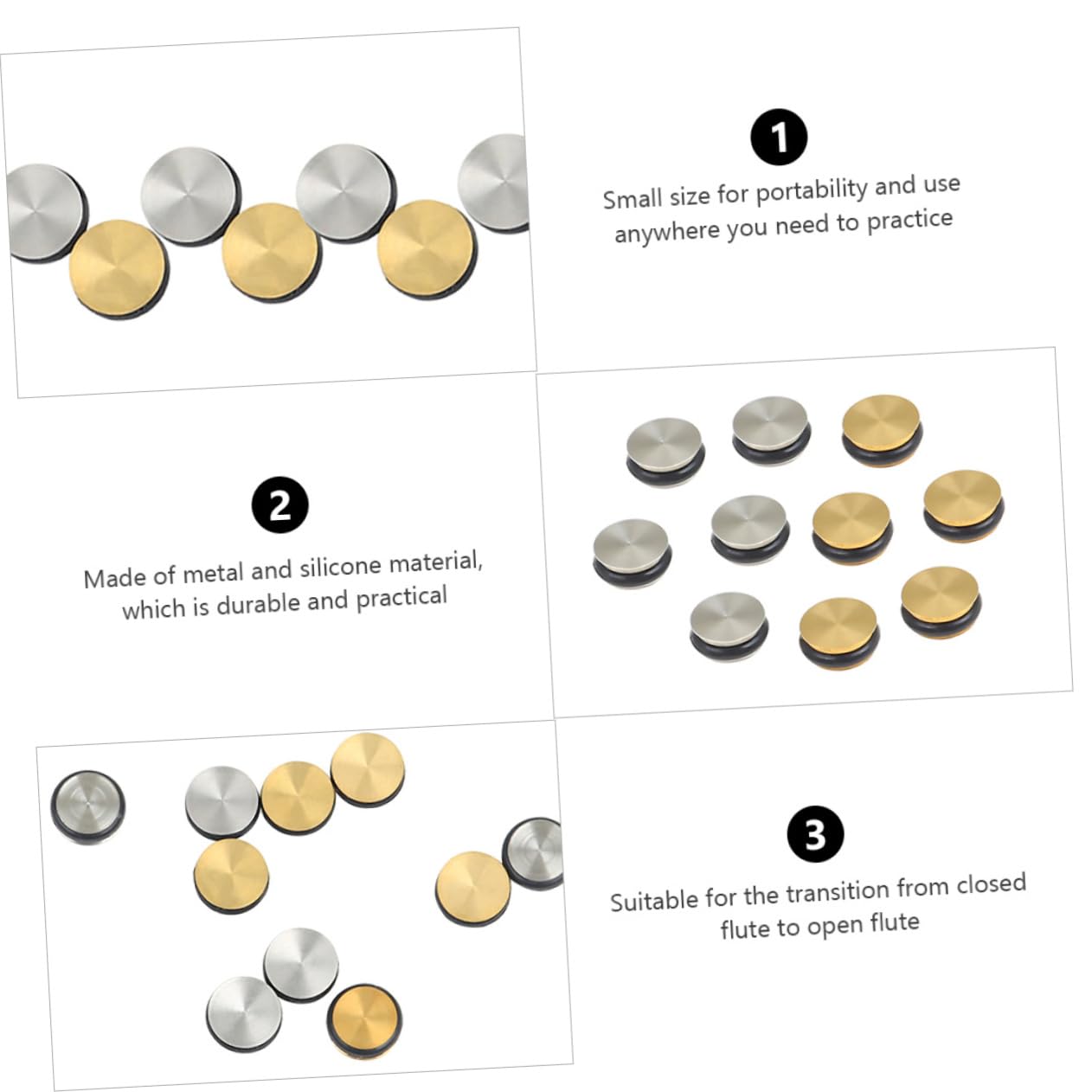 BESPORTBLE 10Pcs Flute Sound Hole Plugs Open Hole Repair Accessories Durable for Wind Instruments Portable Easy to Use Colors Included