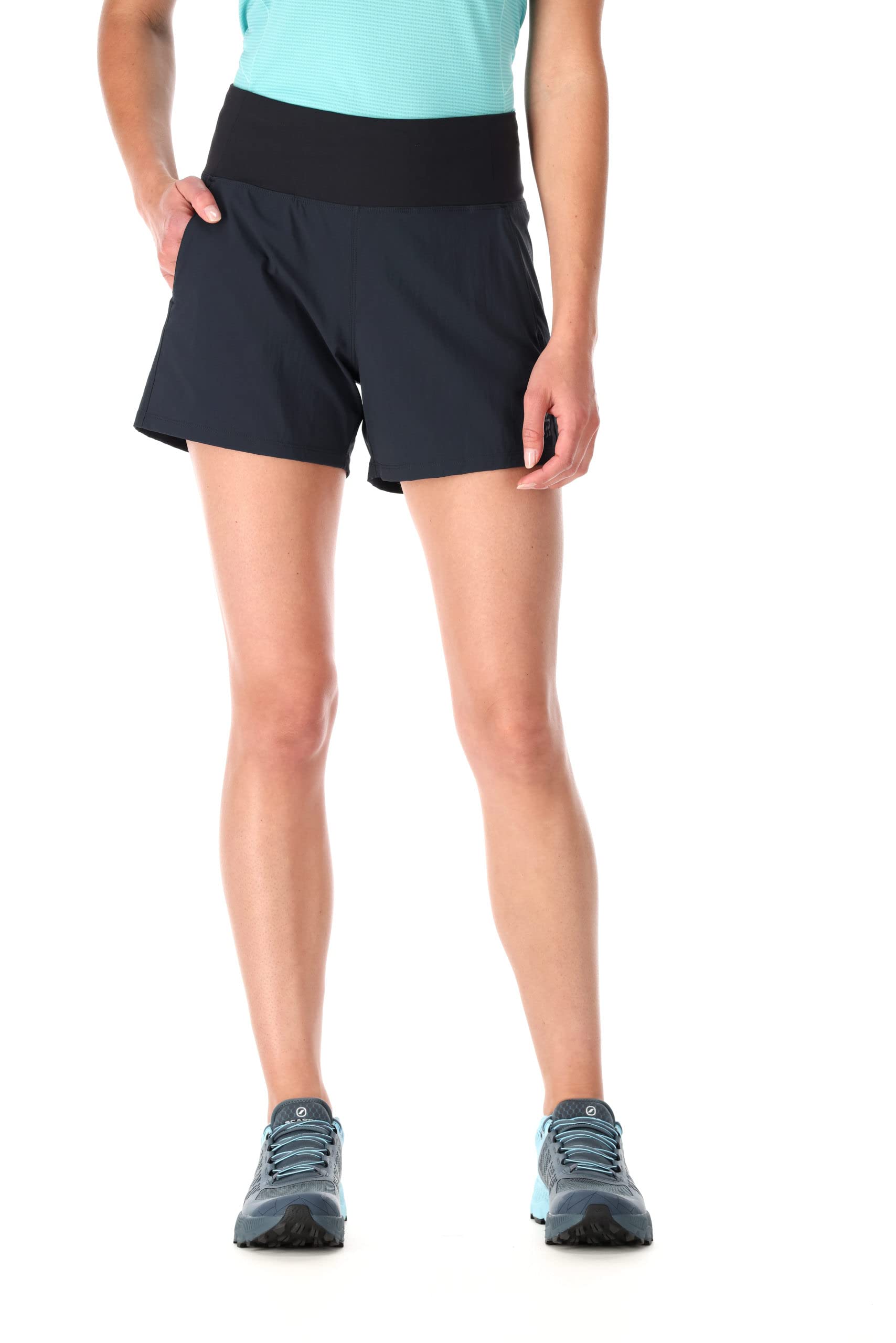 Rab Women's Beluga/Beluga Momentum Shorts Quick-Drying Lightweight Active Shorts For Hiking, Trekking, & Climbing - Medium