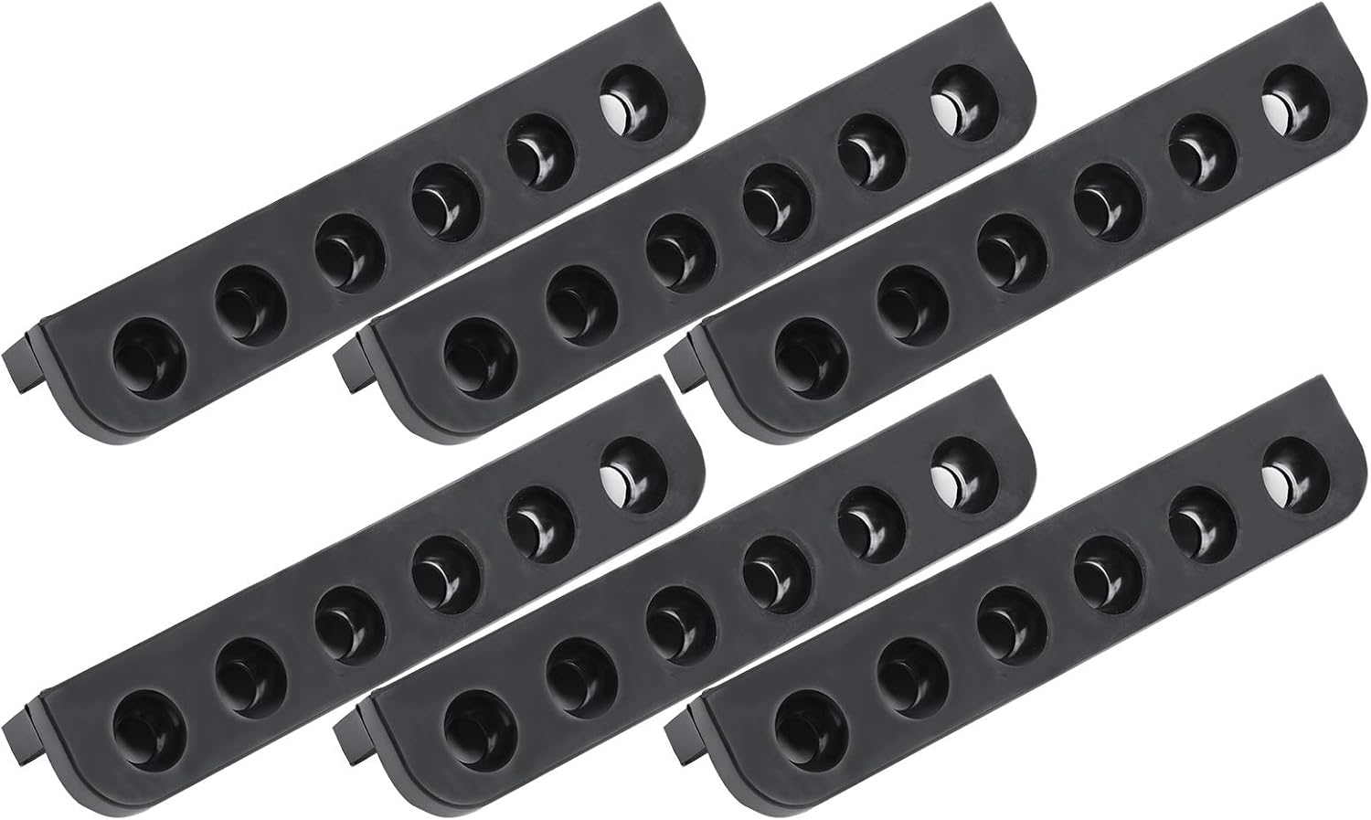 EVTSCAN 3 Set 6pcs Wall Mounted Pool Cue Rack Brackets - Space Saving 6-Hole Billiards Snooker Accessory