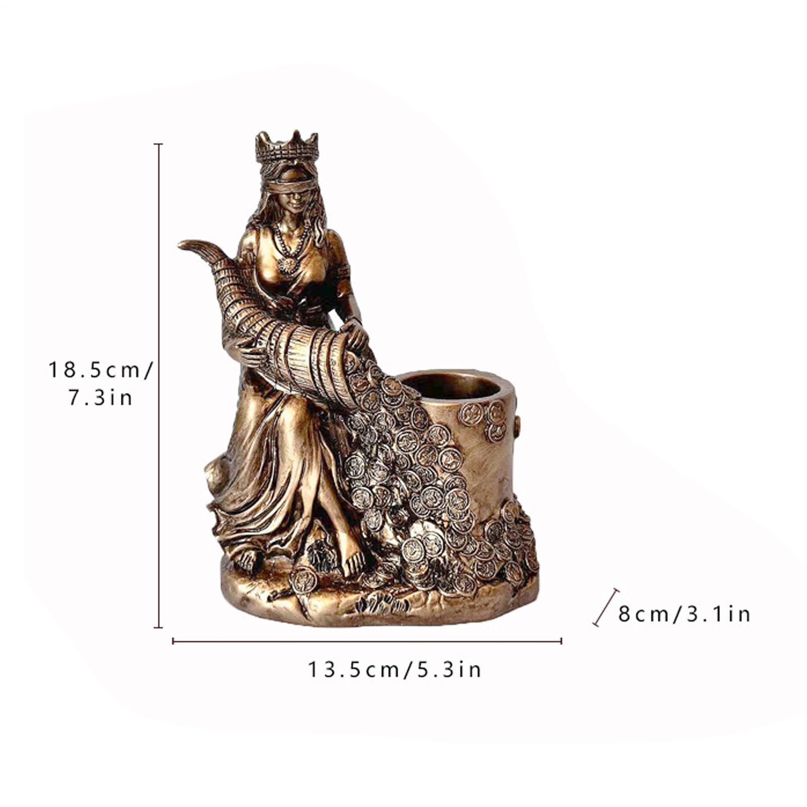 Estatua genérica de la de la riqueza – Titular de la pluma de la estatua de resina decoración,Escultura para decoración de interiores | para casa, estudio, oficina, entrada, mesa