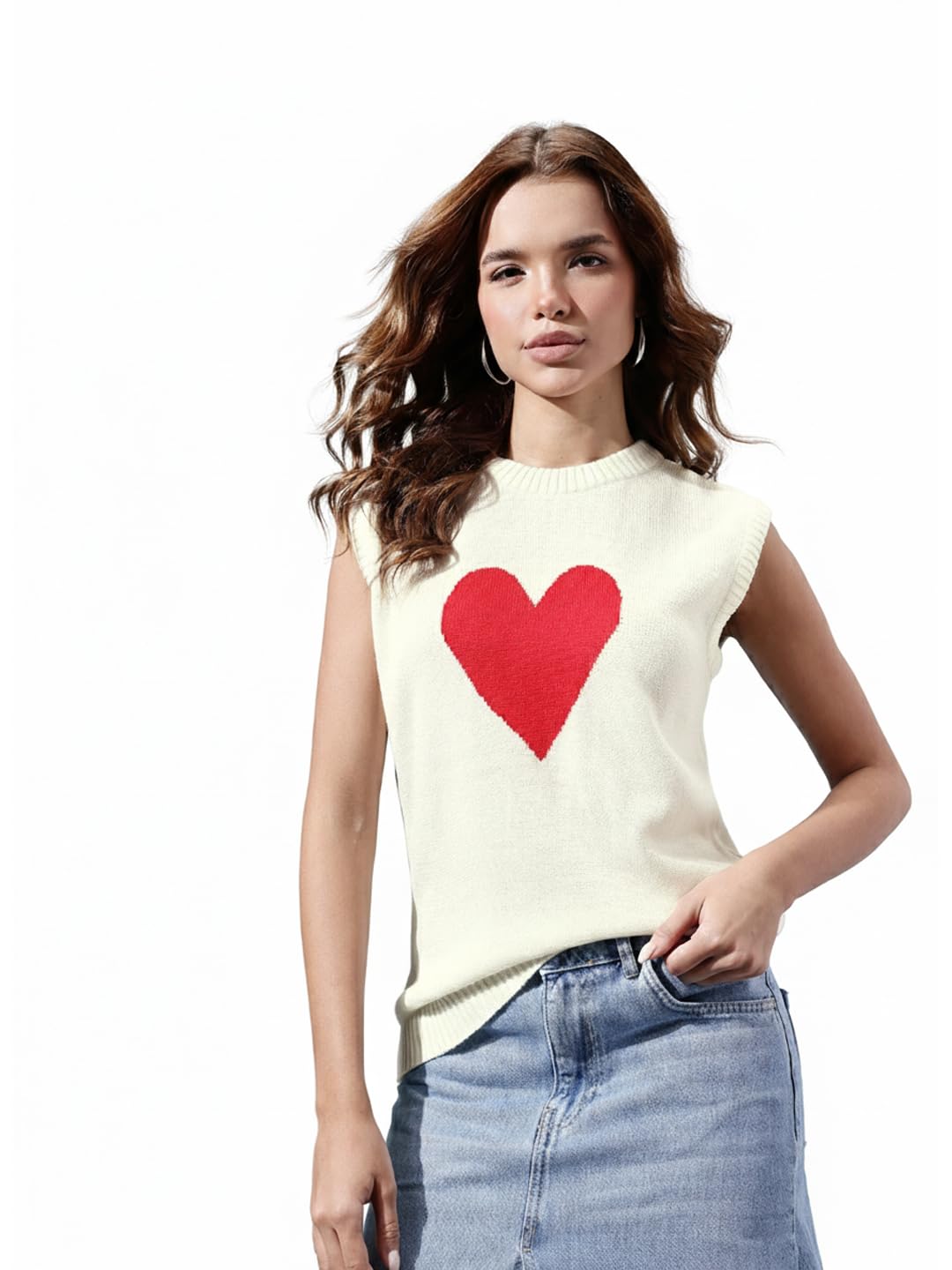 kasma Women’s Acrylic Round Neck Printed Sleeveless Sweater – Trendy Winter Pullover Vest with Soft Comfort & Stylish DesignKSM-9-picture-21