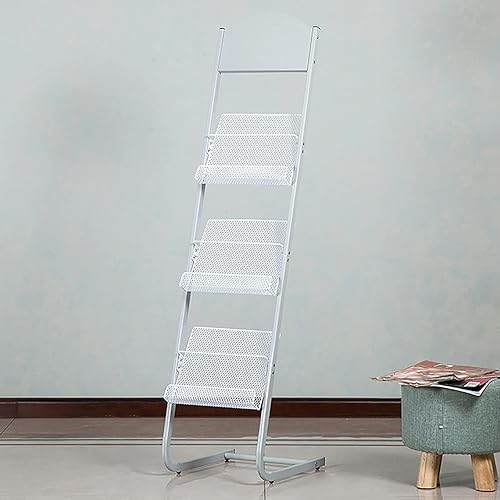 Revistero Revistero de 3 niveles, estante de exhibición de folletos de metal, organizador de estante de literatura para piso de sala de