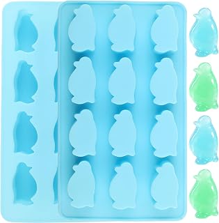 12 Cavity Penguin Silicone Candy Molds For Candy Chocolate Cake Decorations Set Of 2