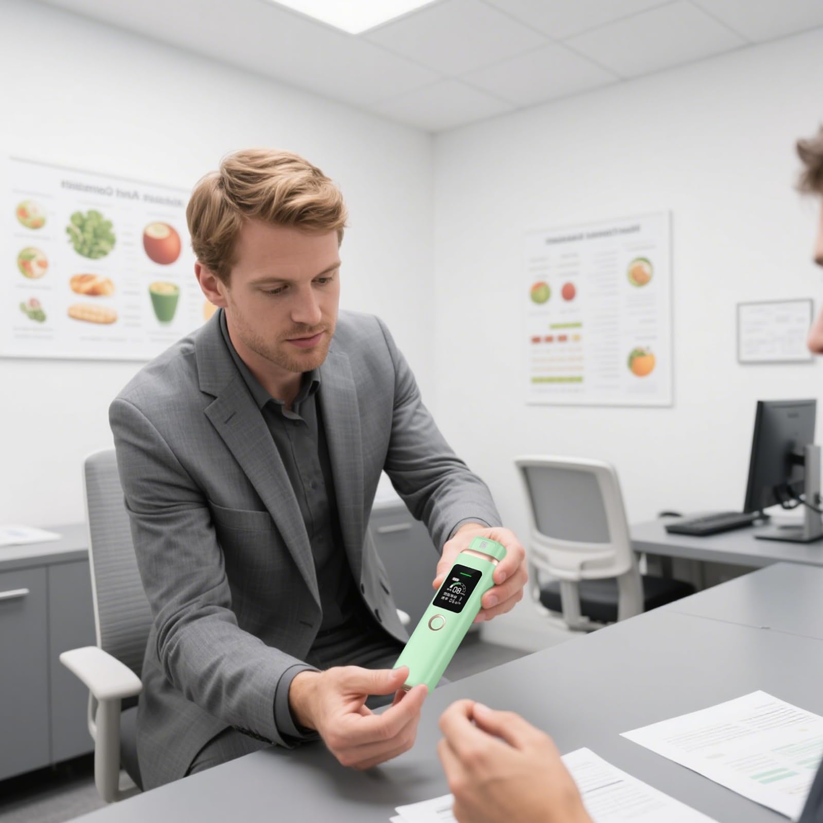 Keto Diet Breath Analyzer Meter Ketone Breath, rilevamento chetosi in tempo reale, monitoraggio accurato della frequenza brucia grassi, design portatile, ideale per utenti cheto, ricaricabile