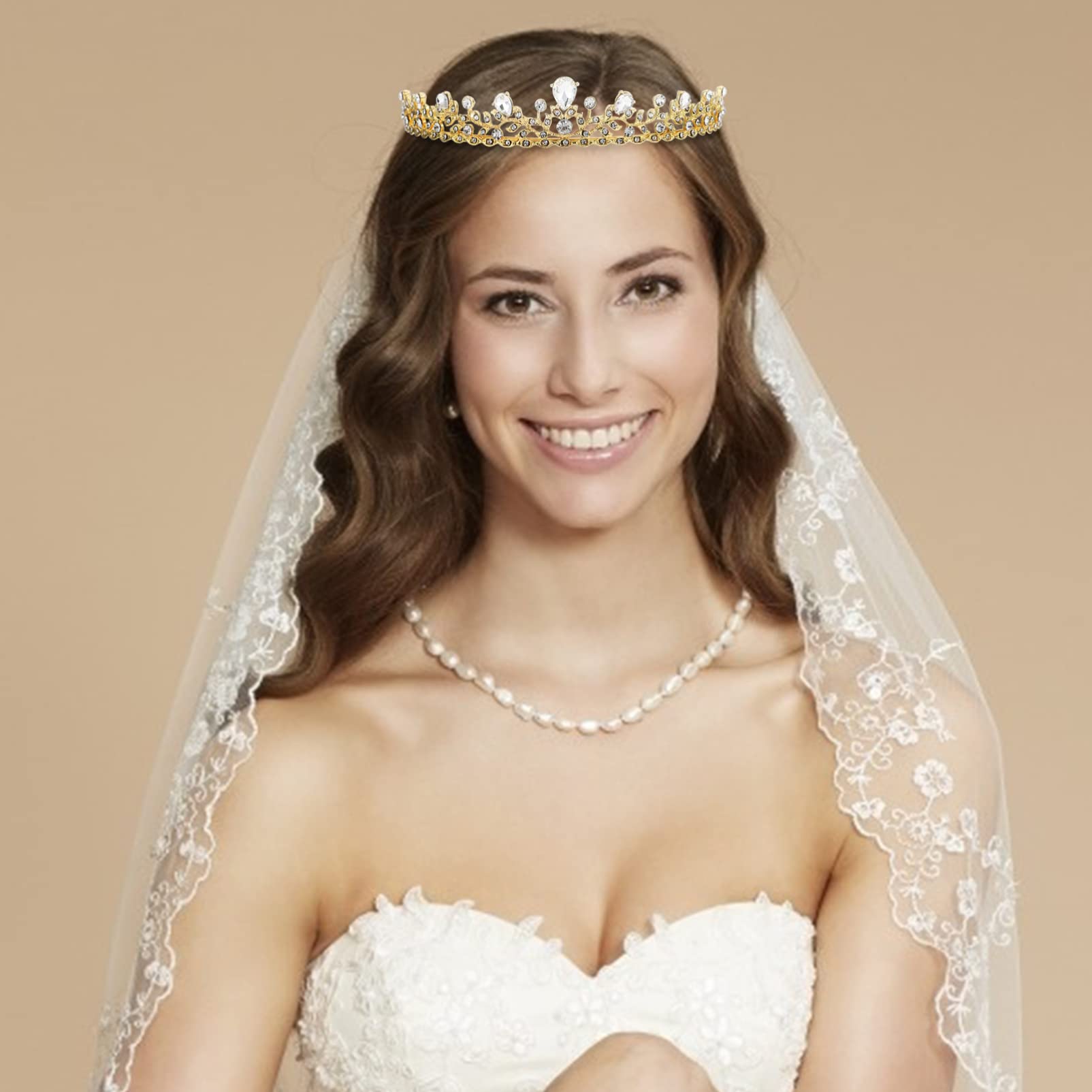 minkissy 2 diademas de aros, tiaras para novia, graduación, diadema de diamantes de imitación, tocado de fiesta para niñas para diamantes de imitación: princesa vintage plateada, reina de concurso