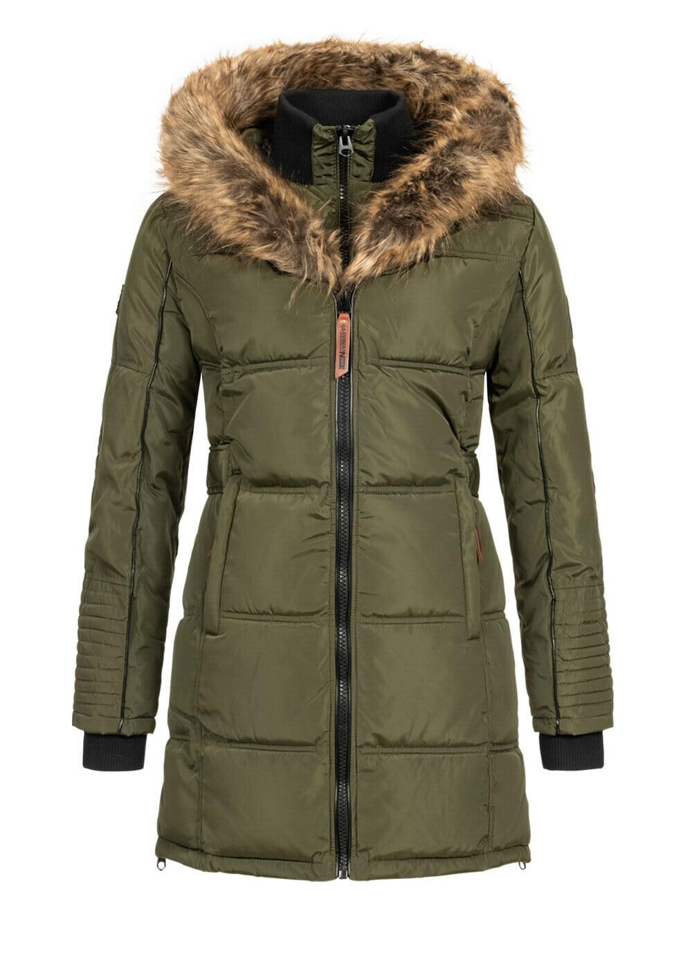 Geographical Norway Belissima - Parka invernale da donna, con cappuccio in pelliccia, XL