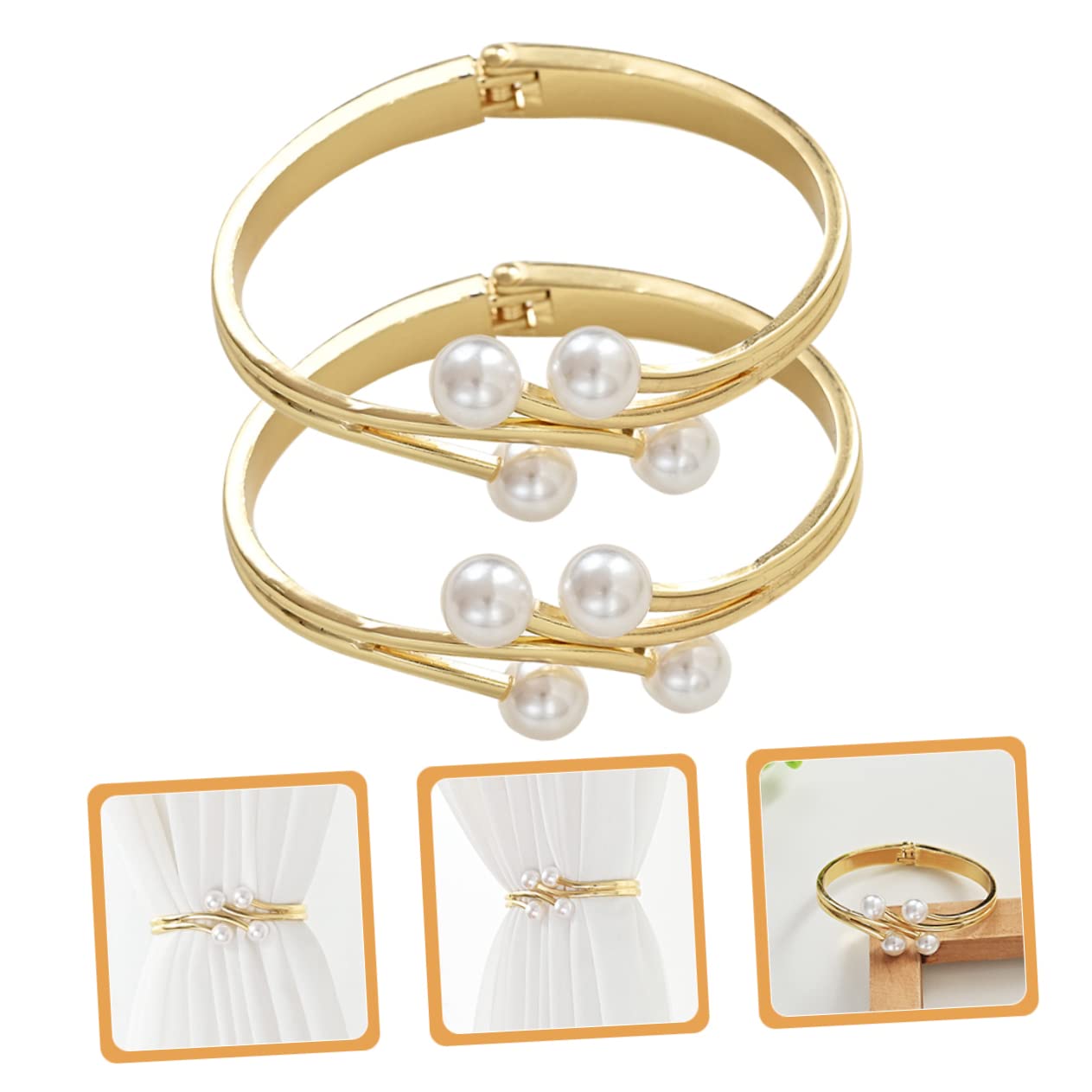 MAGICLULU Lot De 4 Pinces À Rideaux en Métal Design Polyvalent Décoration Dintérieur pour Salon Cuisine Et Chambre À Coucher 2 Pièces X 4