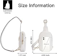 Vista 49 de Telena Riñonera pequeña para mujer, de cuero, cangureras, bolsa de pecho para mujer