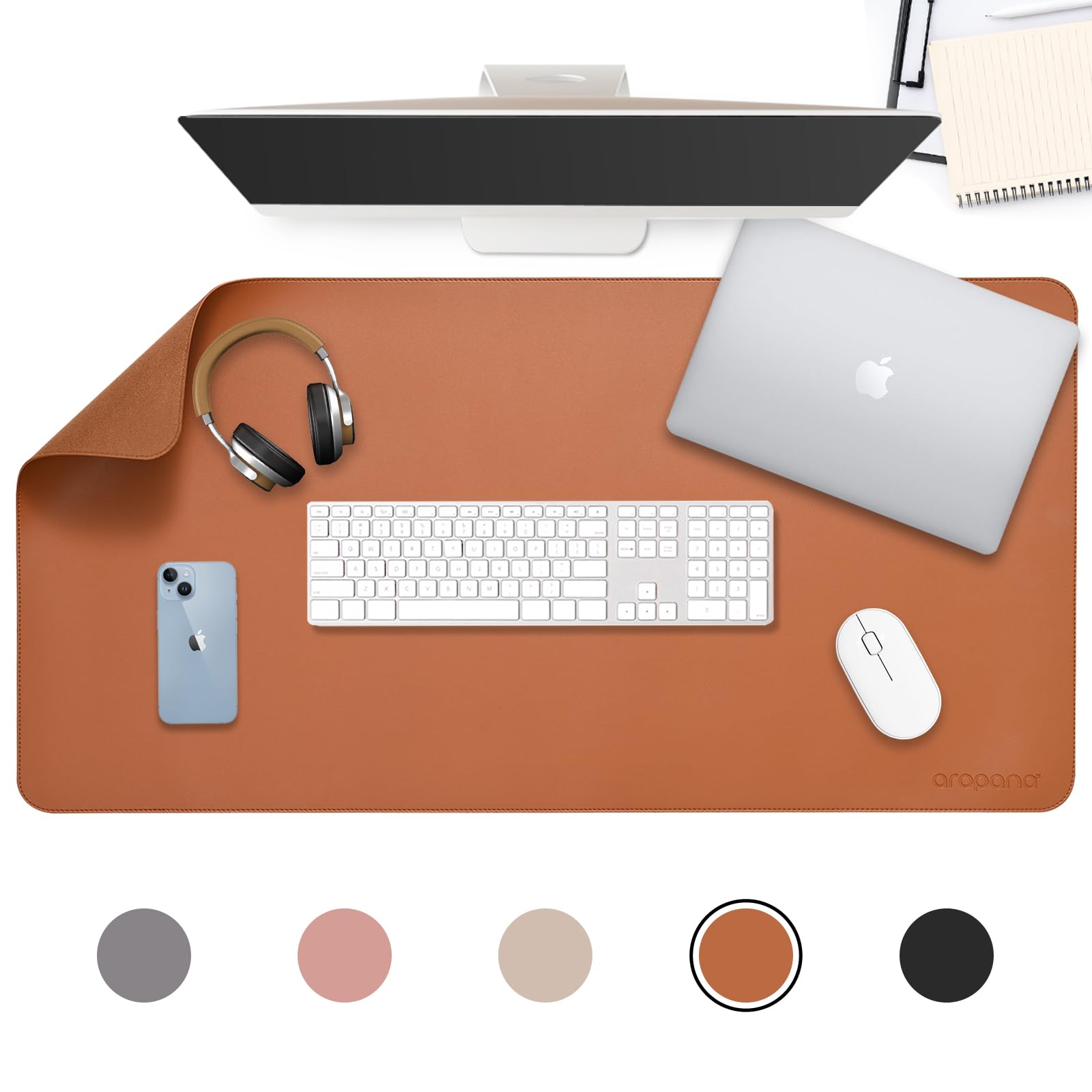 AROPANA Anti-Slip Extended Mouse Pad 120x60cm | PU Vegan Leather Desk Mat | Large Computer Desk Protector Pad with Suede Base for Keyboard, Laptop, Office & Home (Grey) — Amazon image 17