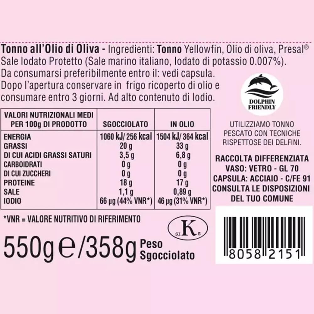 Trancetti di Tonno all'olio di oliva 6 x 550gr