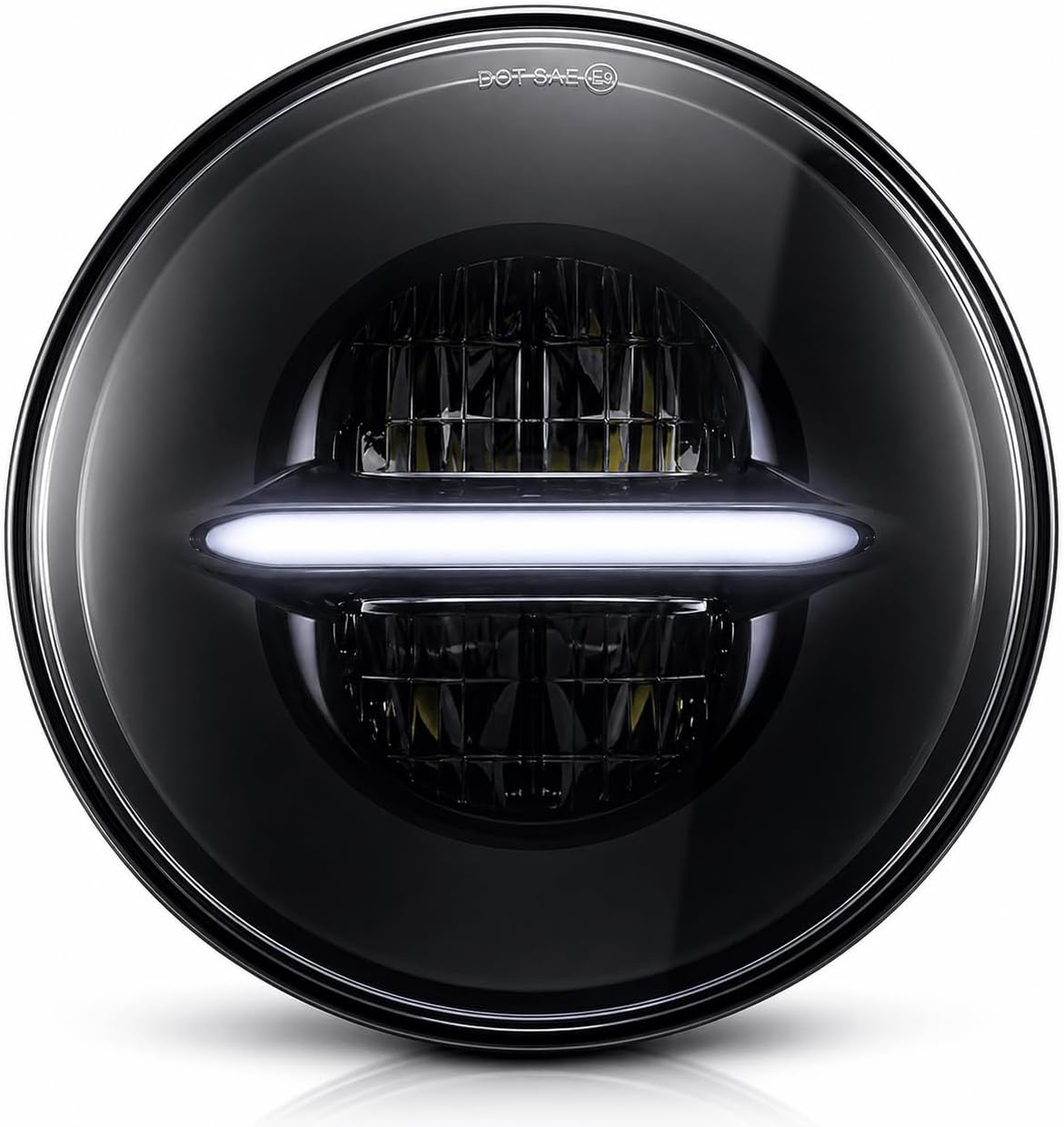 Eagle Lights Infinity Beam Series 7 inch Round Headlight for Harley Davidson and Indian Motorcycles (7 inch Headlight, Chrome)
