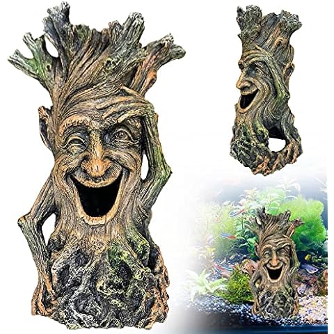 YISKY Aquarium Tree Statue Decorations, 1 Piece Aquarium Driftwood Decoration, Aquarium Decoration, Tree Trunk, Large Aquarium Decoration, Aqua Ornaments Resin, Fish Can Swim Through the Tree Hole Cover